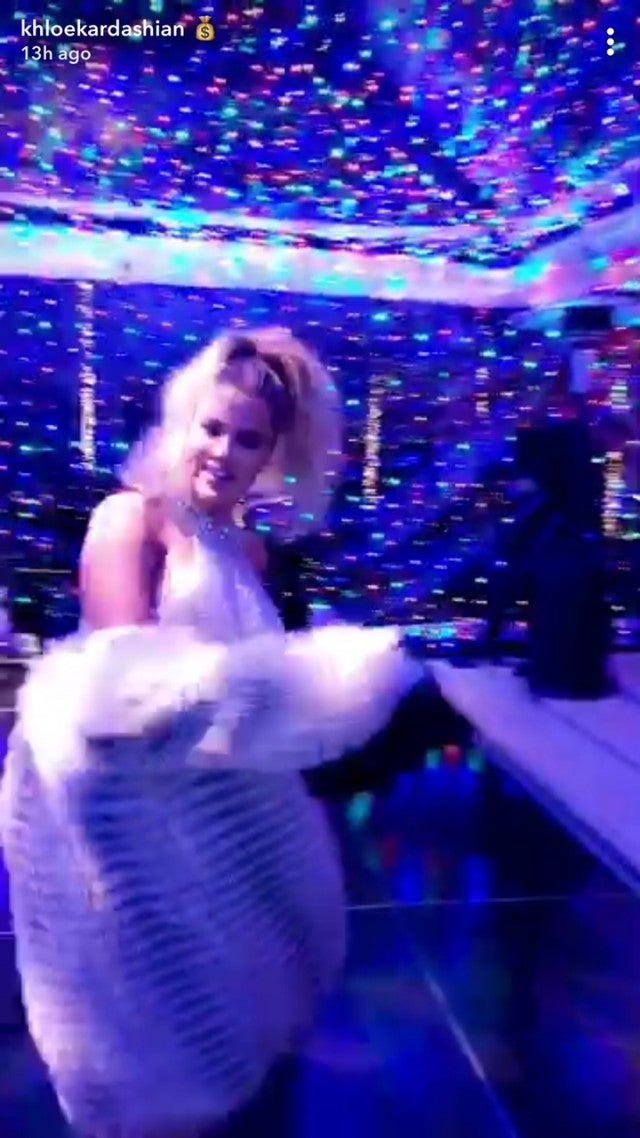 Khloe Kardashian dancing on Christmas Eve