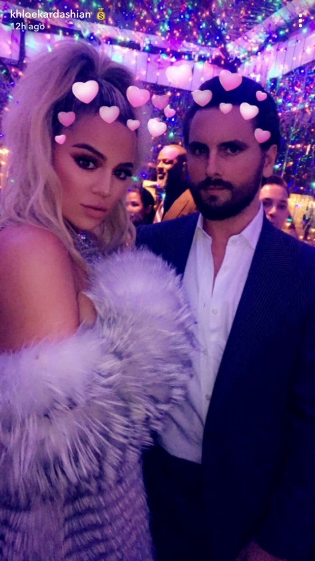 Khloe Kardashian and Scott Disick at xmas eve party