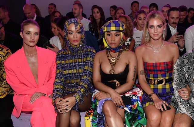 Rosie Huntington-Whiteley, Rita Ora, Nicki Minaj and Chiara Ferragni Versace