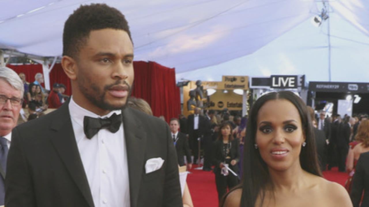 Kerry Washington Wears Safety Pin In Solidarity Steps Out With Husband For Sag Awards 