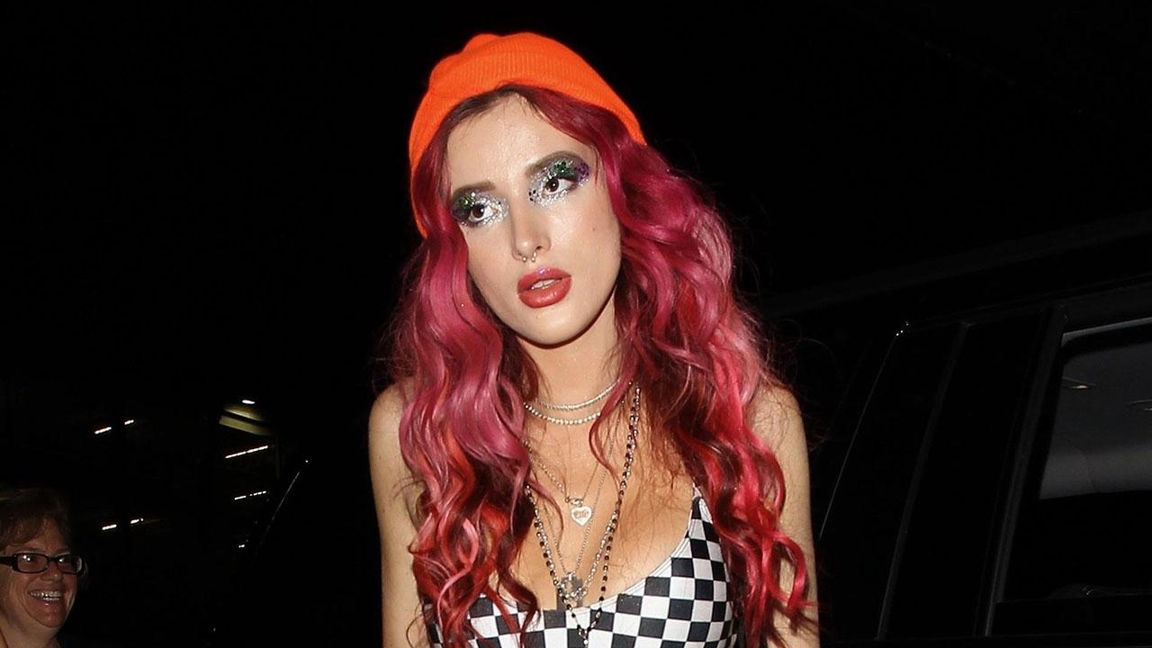 Bella Thorne Sports Bold Checkered Bodysuit For A Night Out In Hollywood Entertainment Tonight