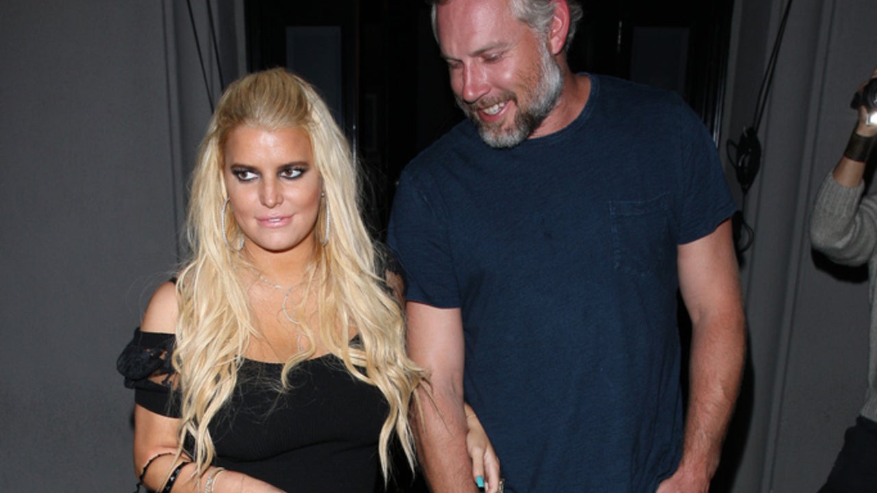 Jessica Simpson's Husband Sweetly Saves Her as She Takes a Tumble After