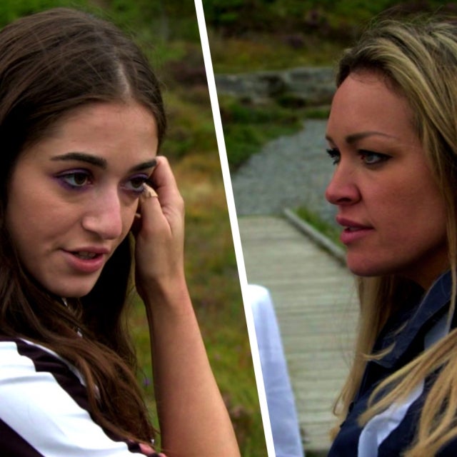 Oriana Schneps and Faye Clarke have an awkward exchange in front of guests on Below Deck Adventure