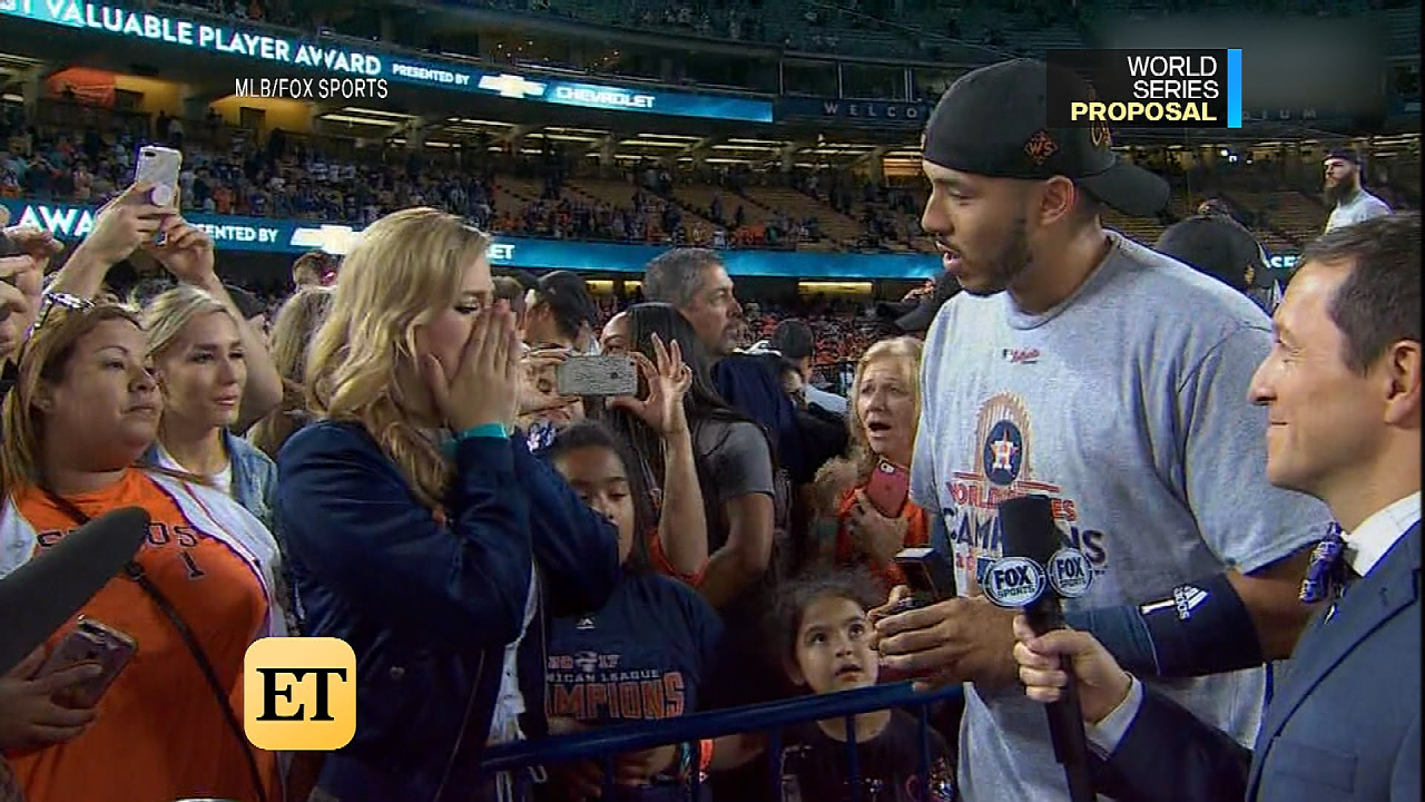Carlos Correa celebrates World Series championship by proposing to his  girlfriend
