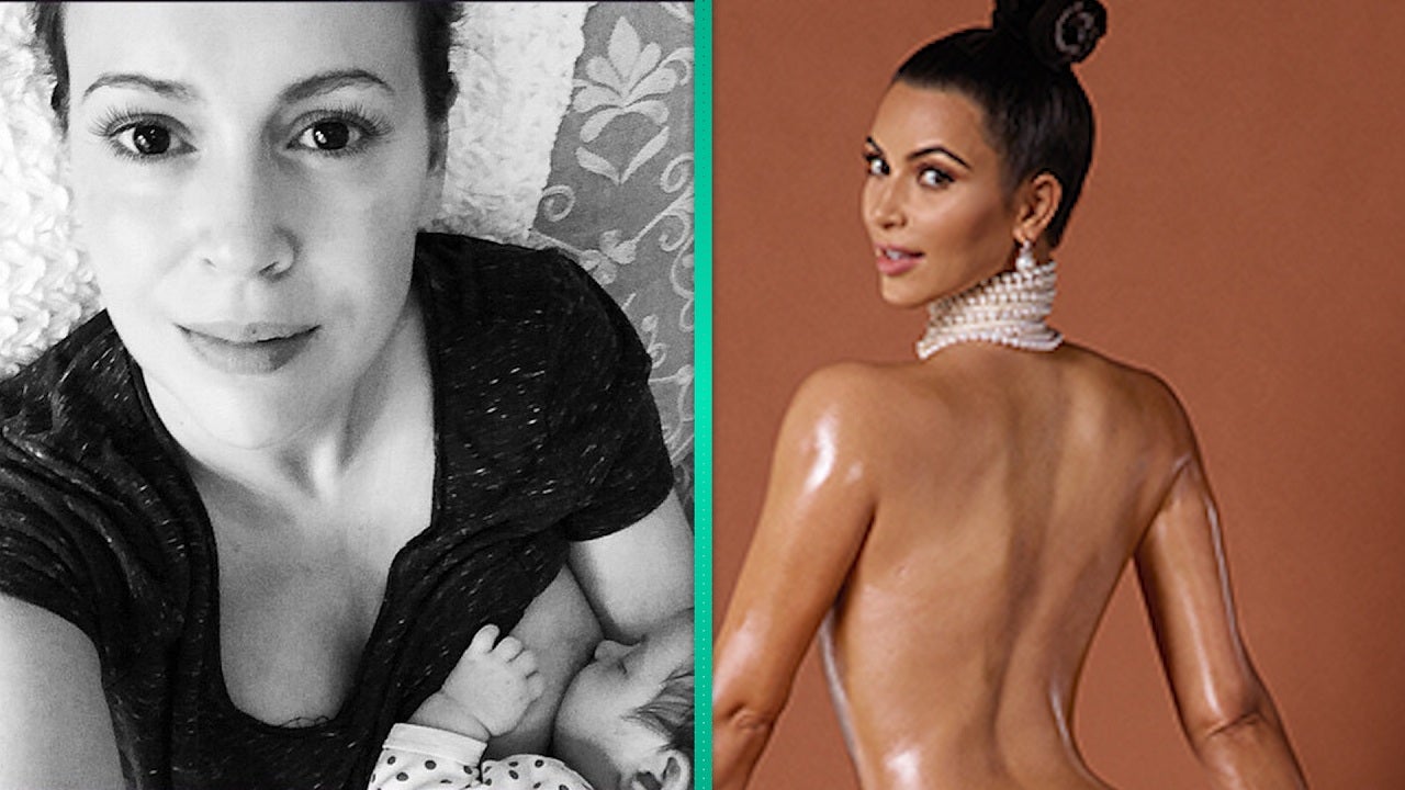 Alyssa Milano Nude Blowjob - Alyssa Milano Questions Why Her Photo Is More Offensive Than Kim  Kardashian's | Entertainment Tonight