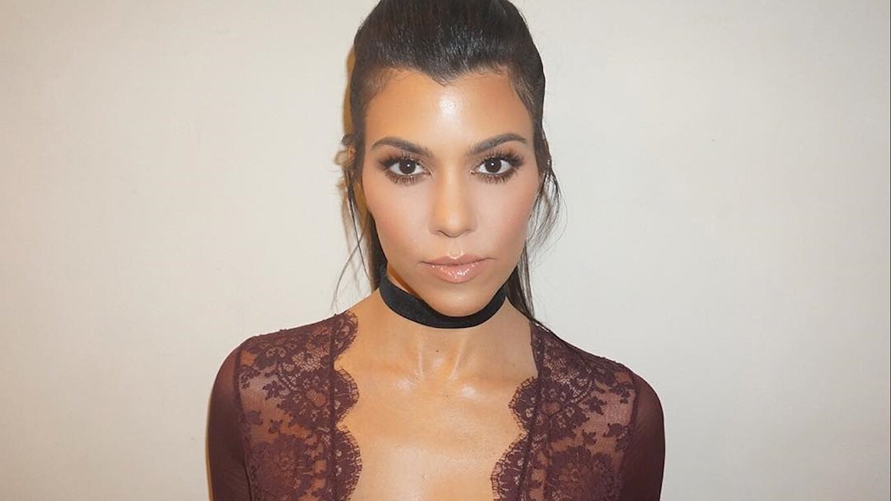 Kourtney Kardashian Ditches Her Bra Rocks Sheer Top for Night Out