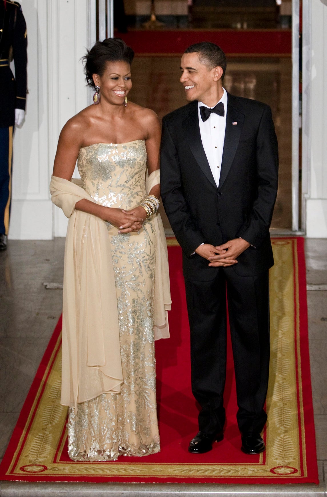 Michelle Obama Stuns in Gorgeous Naeem Khan Gown at Nordic State Dinner ...