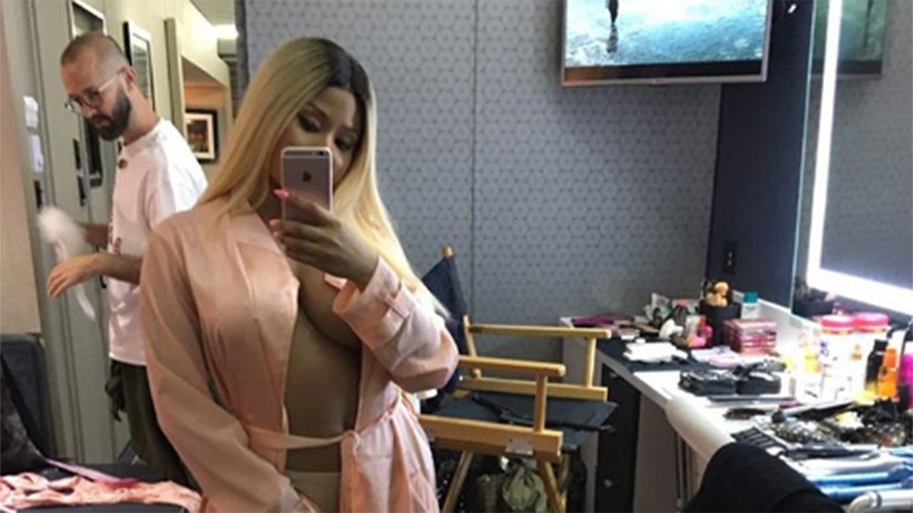 Nicki Minaj Strips Down to Just Undies and a Silk Robe on Instagram