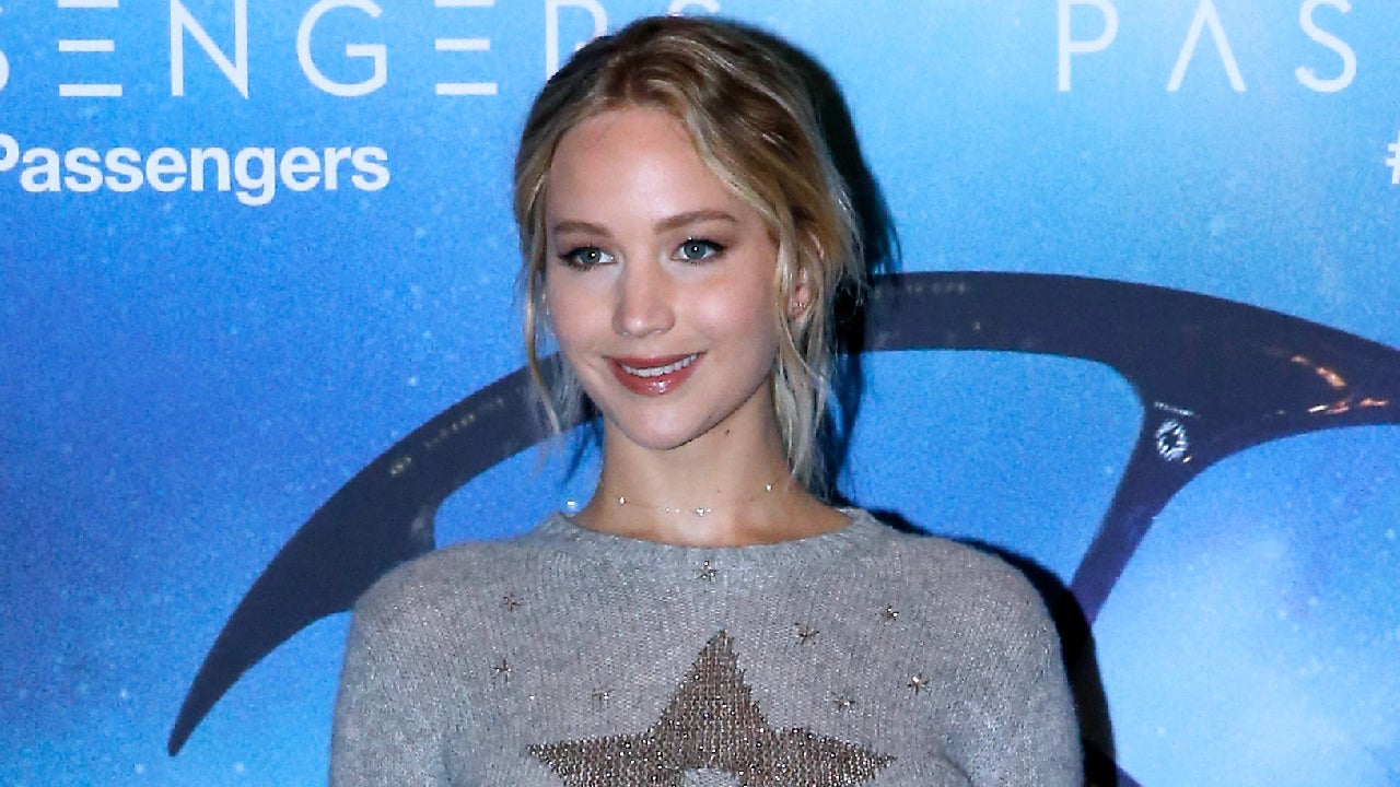 Jennifer Lawrence Sports Celestial Sweater Dress at 'Passengers' Photocall  -- See the Look!