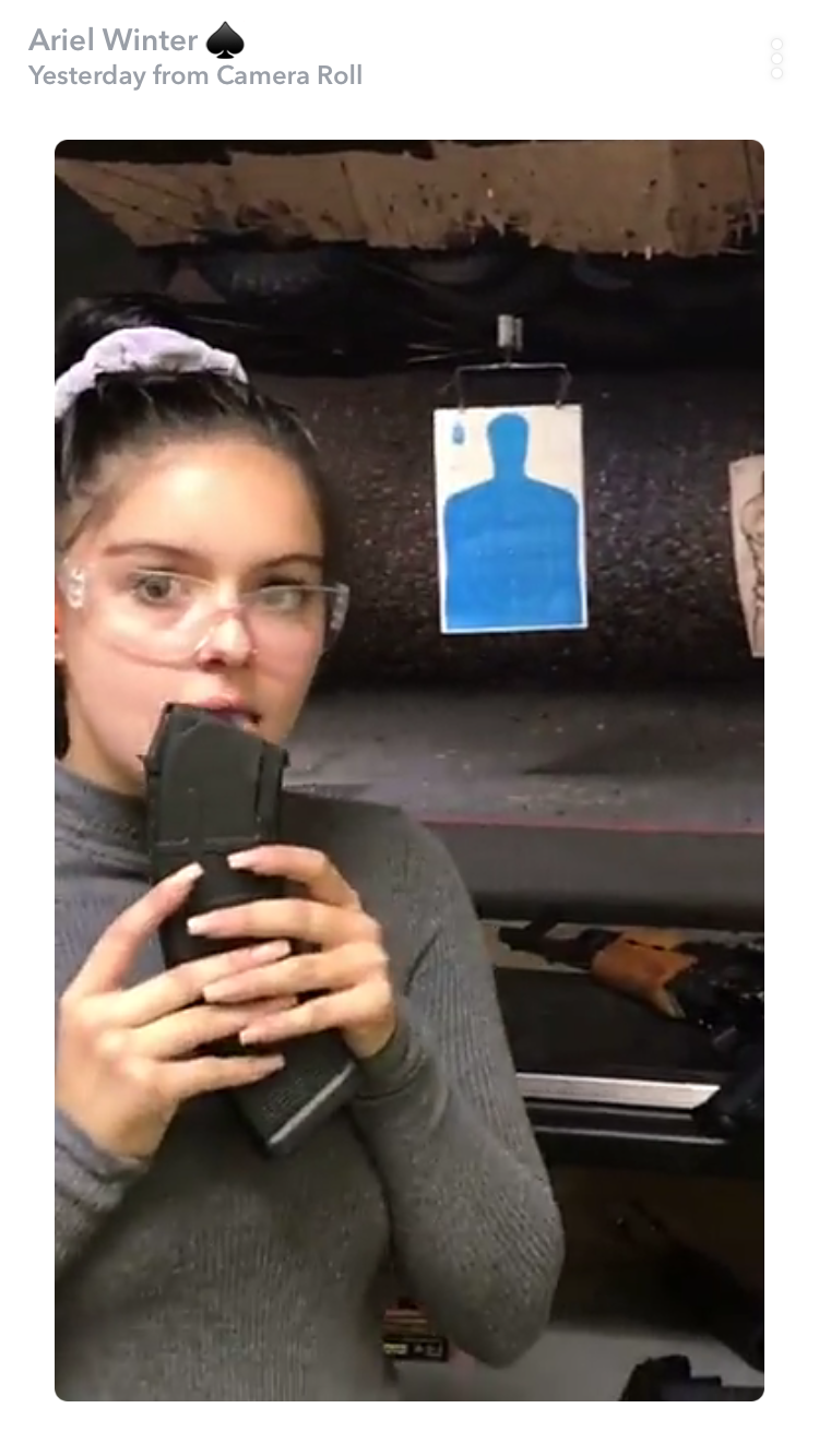 Ariel Winter Receives Firearm Safety Certificate After Licking Her Gun