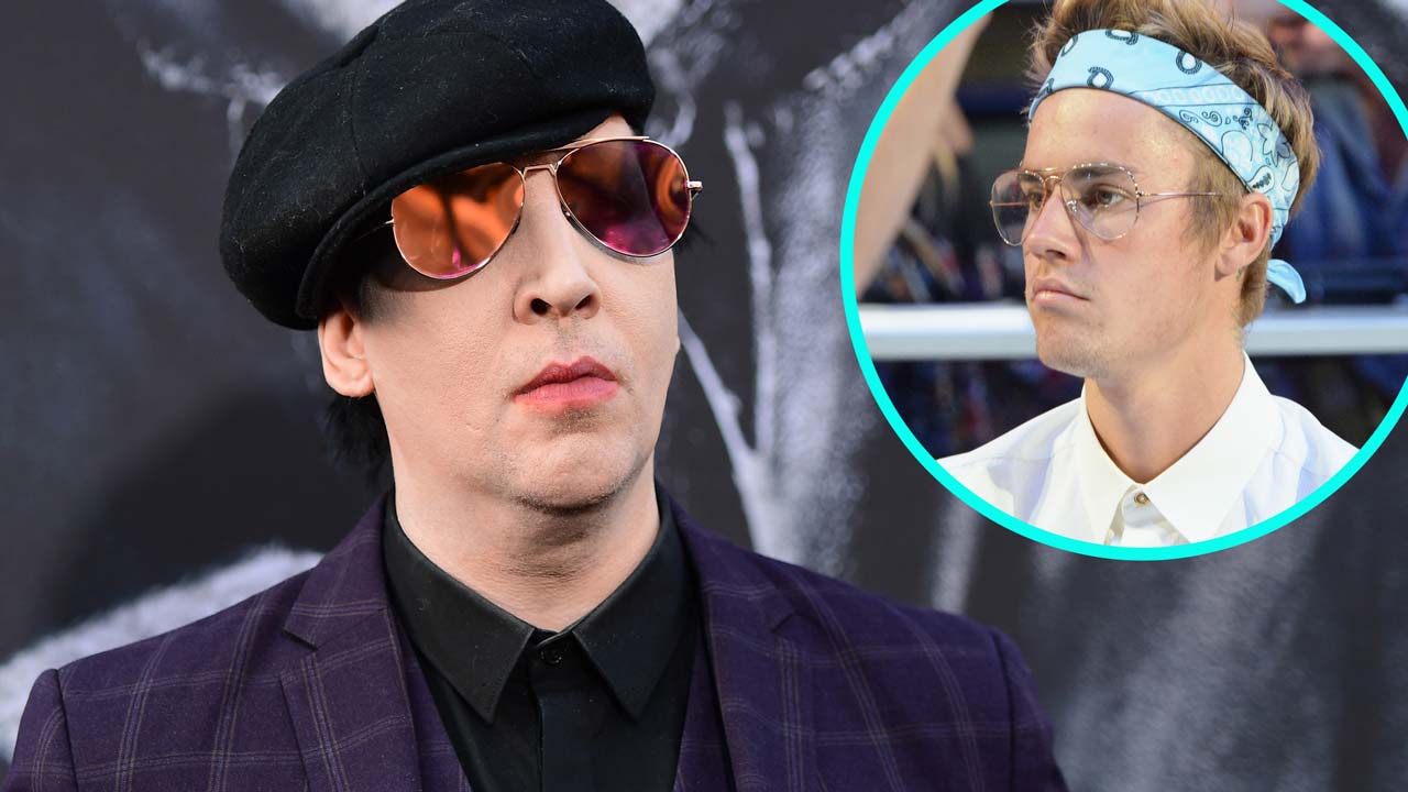 Justin Bieber Apologizes To Marilyn Manson Over Text Message My Bad If I Was An A Hole Entertainment Tonight