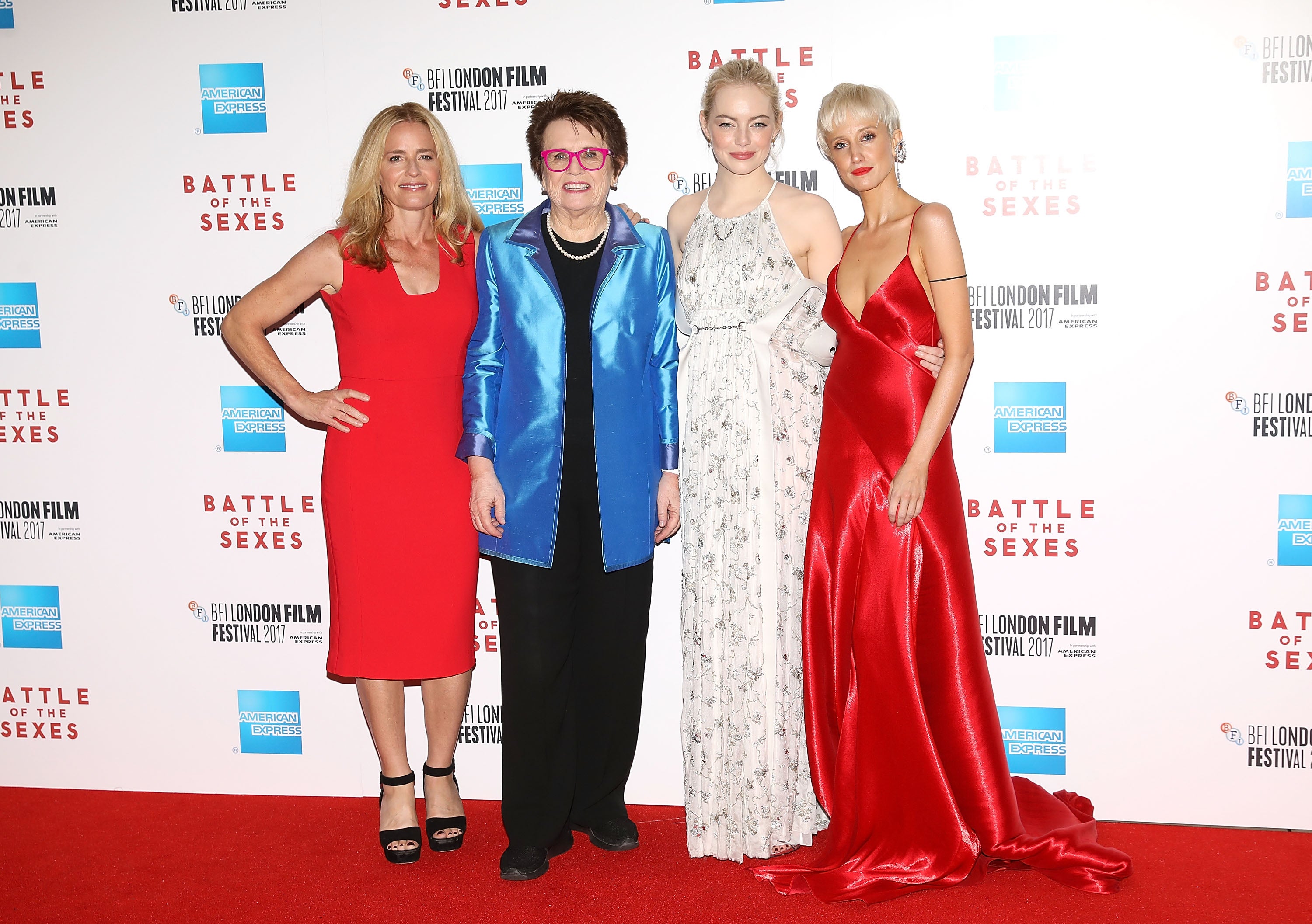 Billie Jean King and Emma Stone at Battle of the Sexes European Premiere