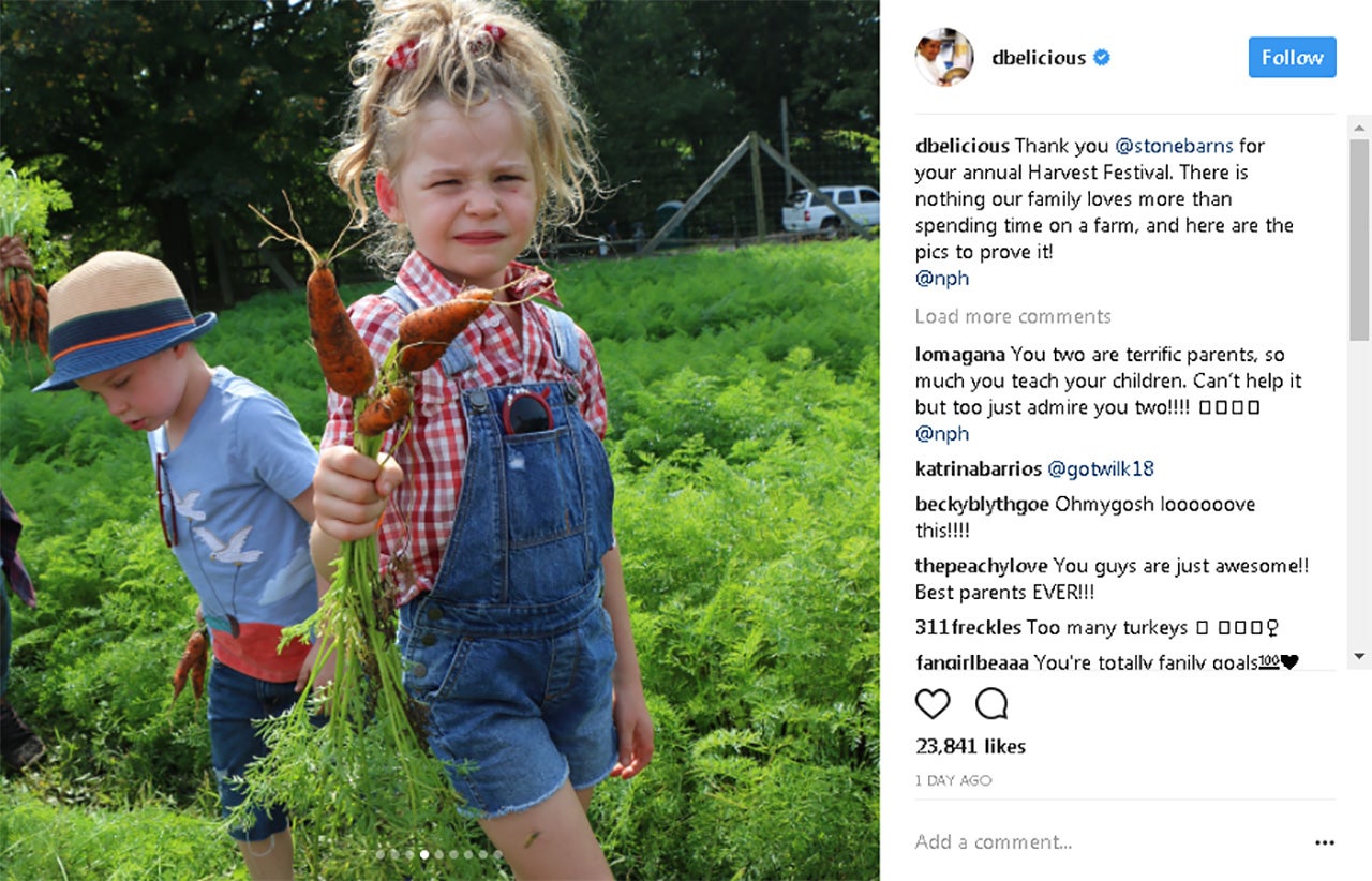 Neil Patrick Harris’ Twins Harper and Gideon Pose With Pigs And Dig Up ...
