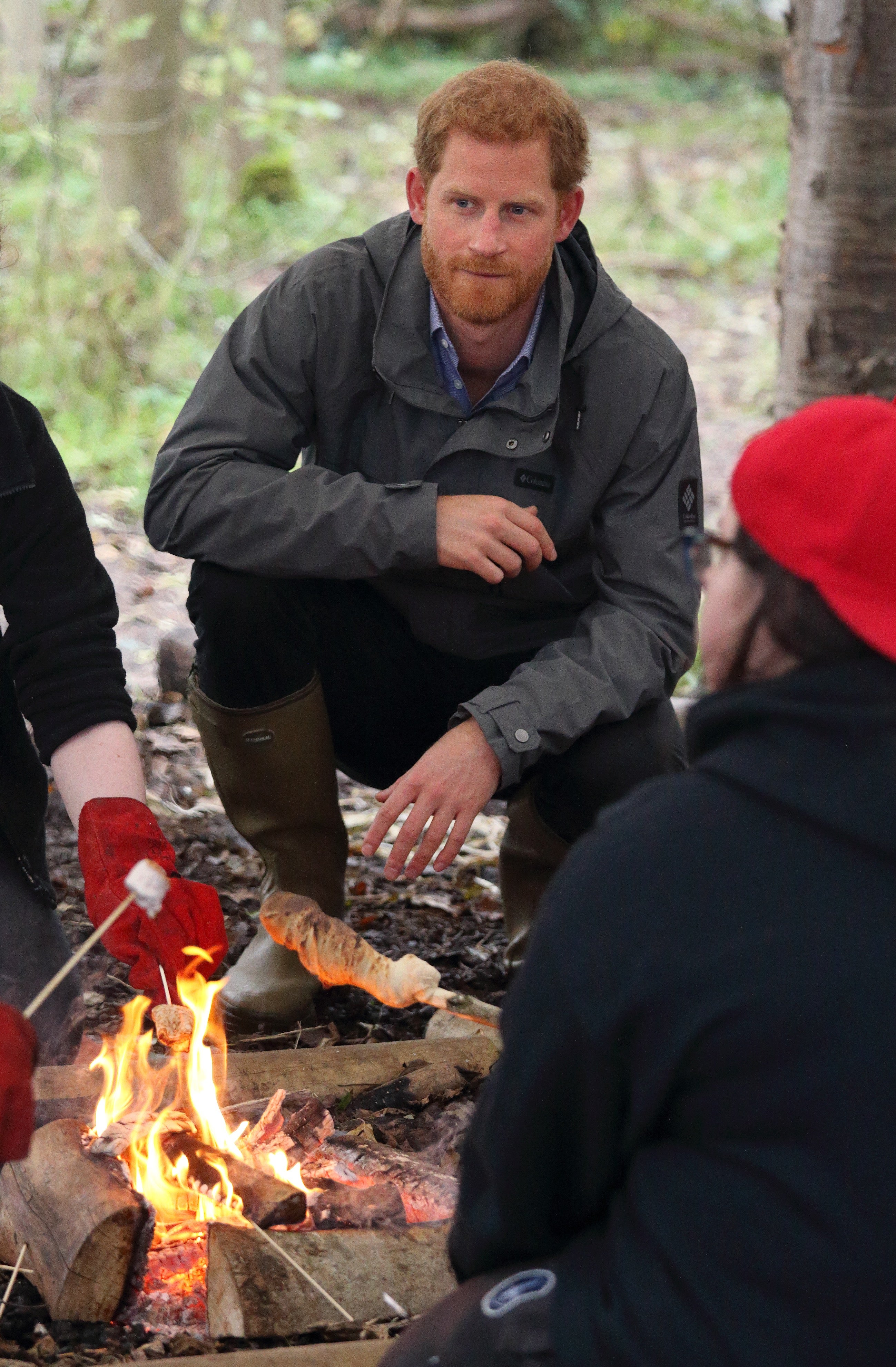 Prince Harry chats with children at Myplace at Brockholes Nature Reserve