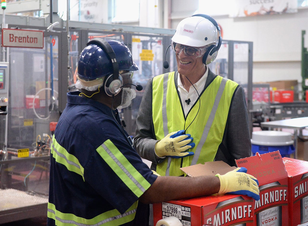 Ted Danson at Smirnoff factory