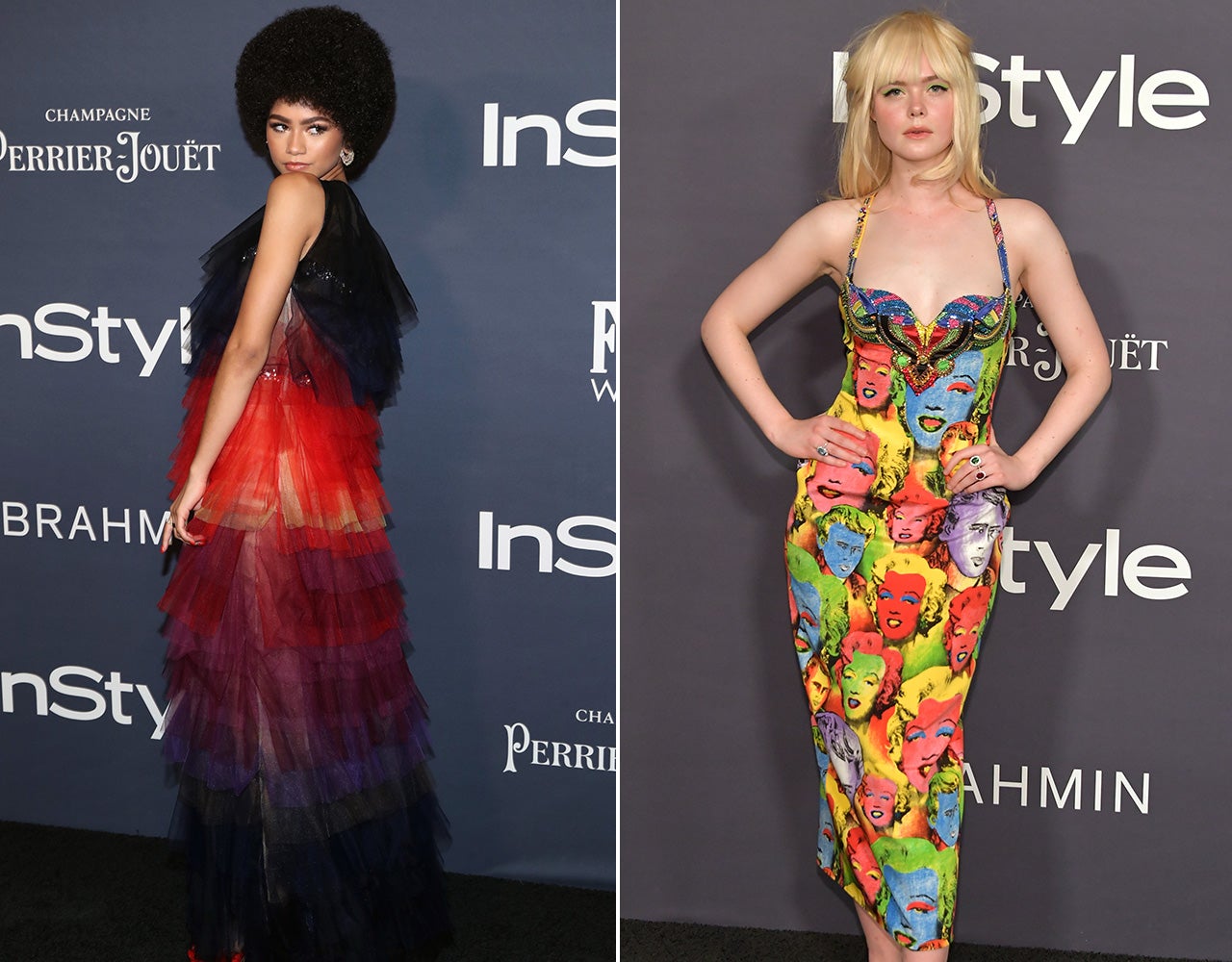 Zendaya and Elle Fanning at the InStyle Awards