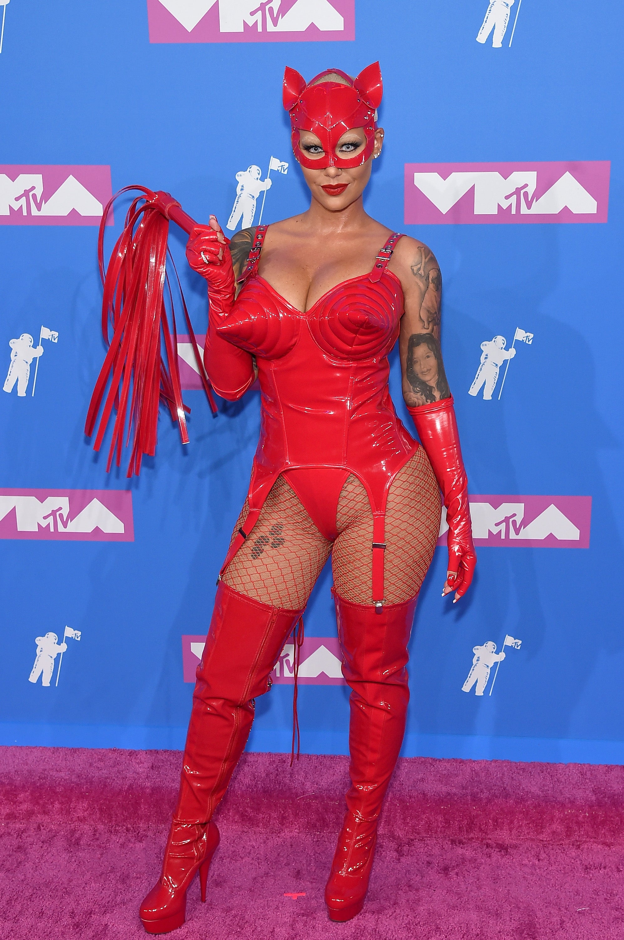 Amber Rose Shares the Inspiration Behind Wild MTV VMAs Red Latex Look (Exclusive) | Entertainment Tonight