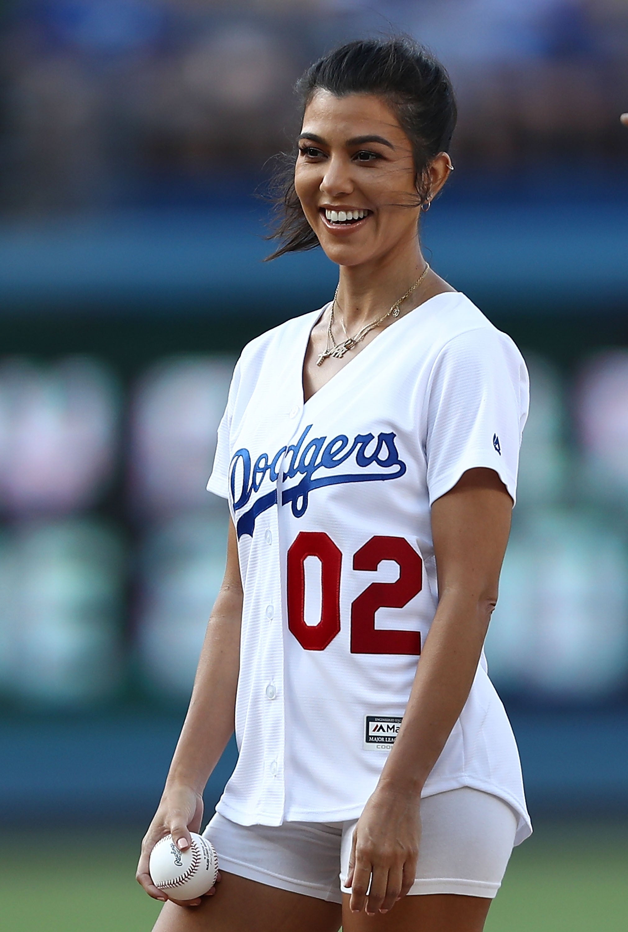 Kourtney Kardashian stuns as guest of honour at Dodgers baseball game