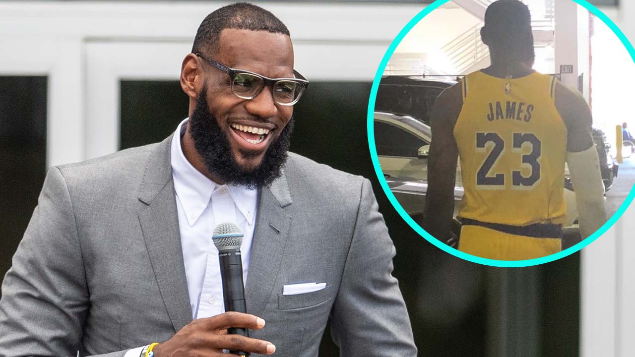 lebron wearing lakers jersey, Off 77%
