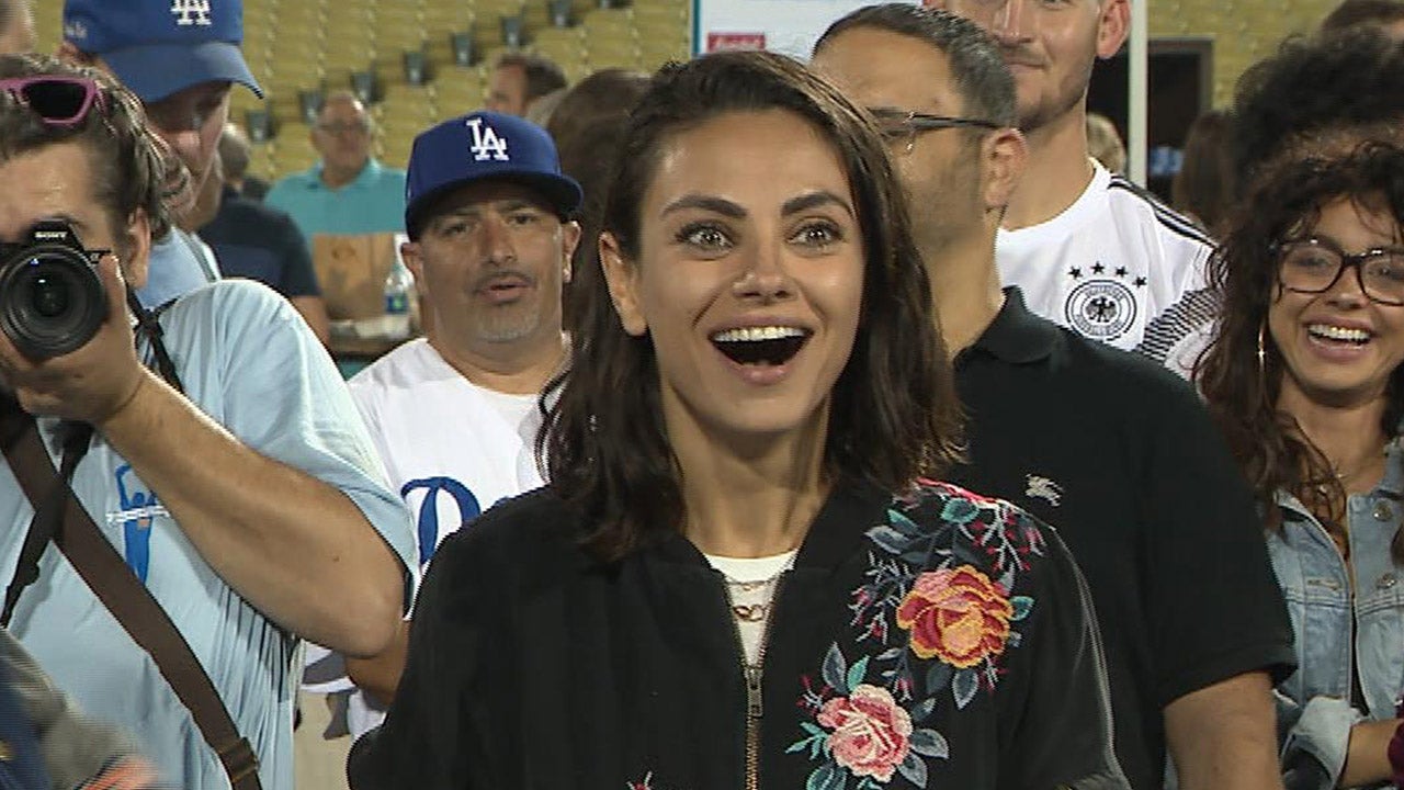 Mila Kunis Wears K Kane Necklace to Throw Dodgers Pitch