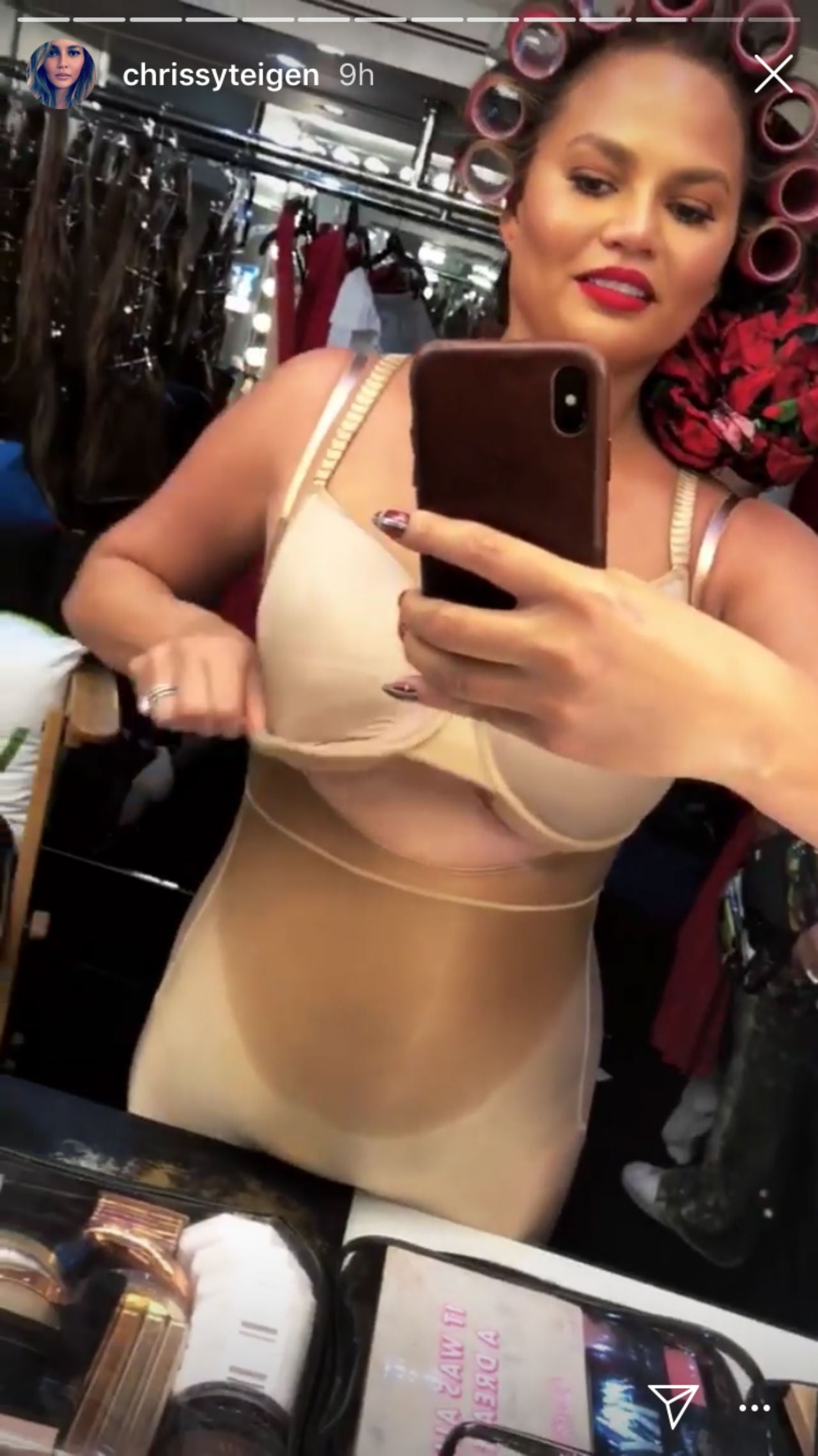 Chrissy Teigen Shares Funny Video of Her Sweaty Shapewear and Bra