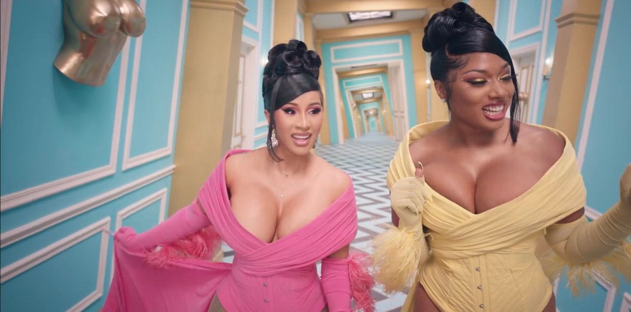 Cardi B And Megan Thee Stallion Make History With Wap Song And They Are Screaming Entertainment Tonight - cardi b roblox id wap