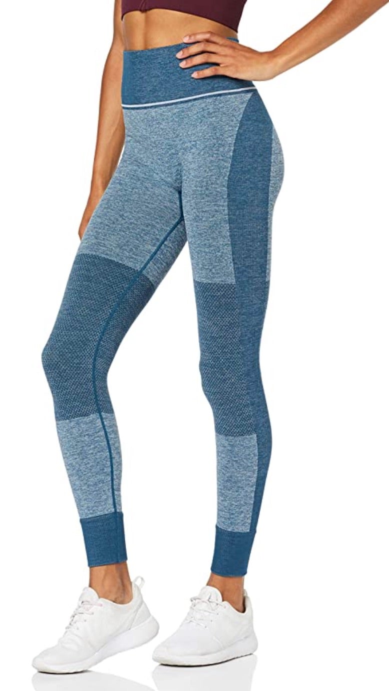 amazon brand aurique womens seamless colour block sports leggings
