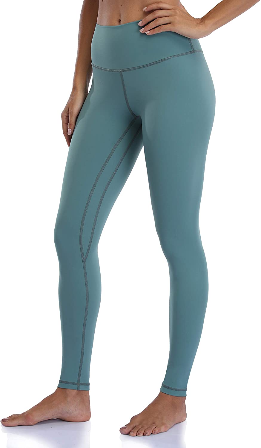 IUGA High Waist Yoga Pants Tummy Control Leggings With Pockets - Dark Teal  / XS