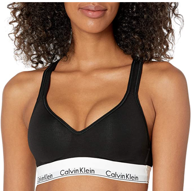 Calvin Klein Modern Cotton Lightly Lined Bralette - Black - Curvy Bras