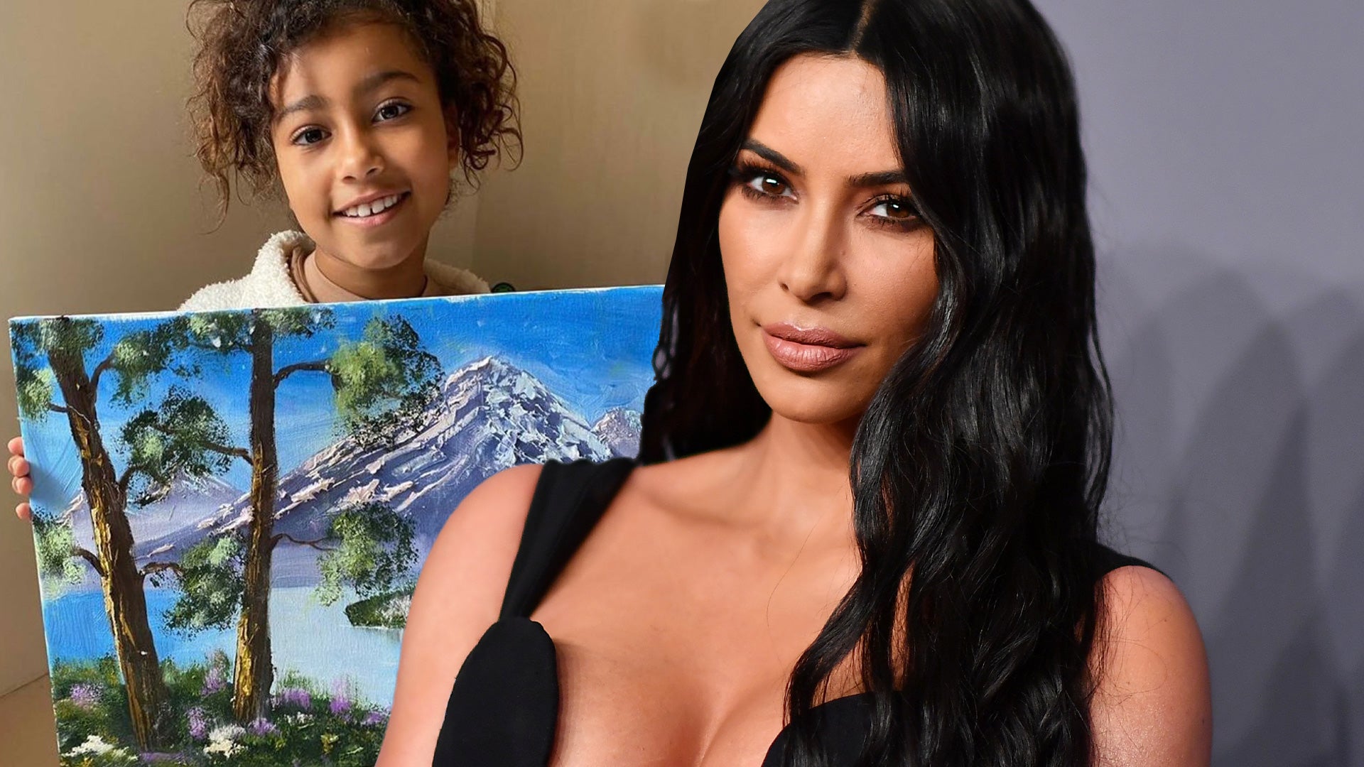 Kim Kardashian Defends Daughter North's Oil Painting After Fans Can't  Believe a 7-Year-Old Made the Art | Entertainment Tonight