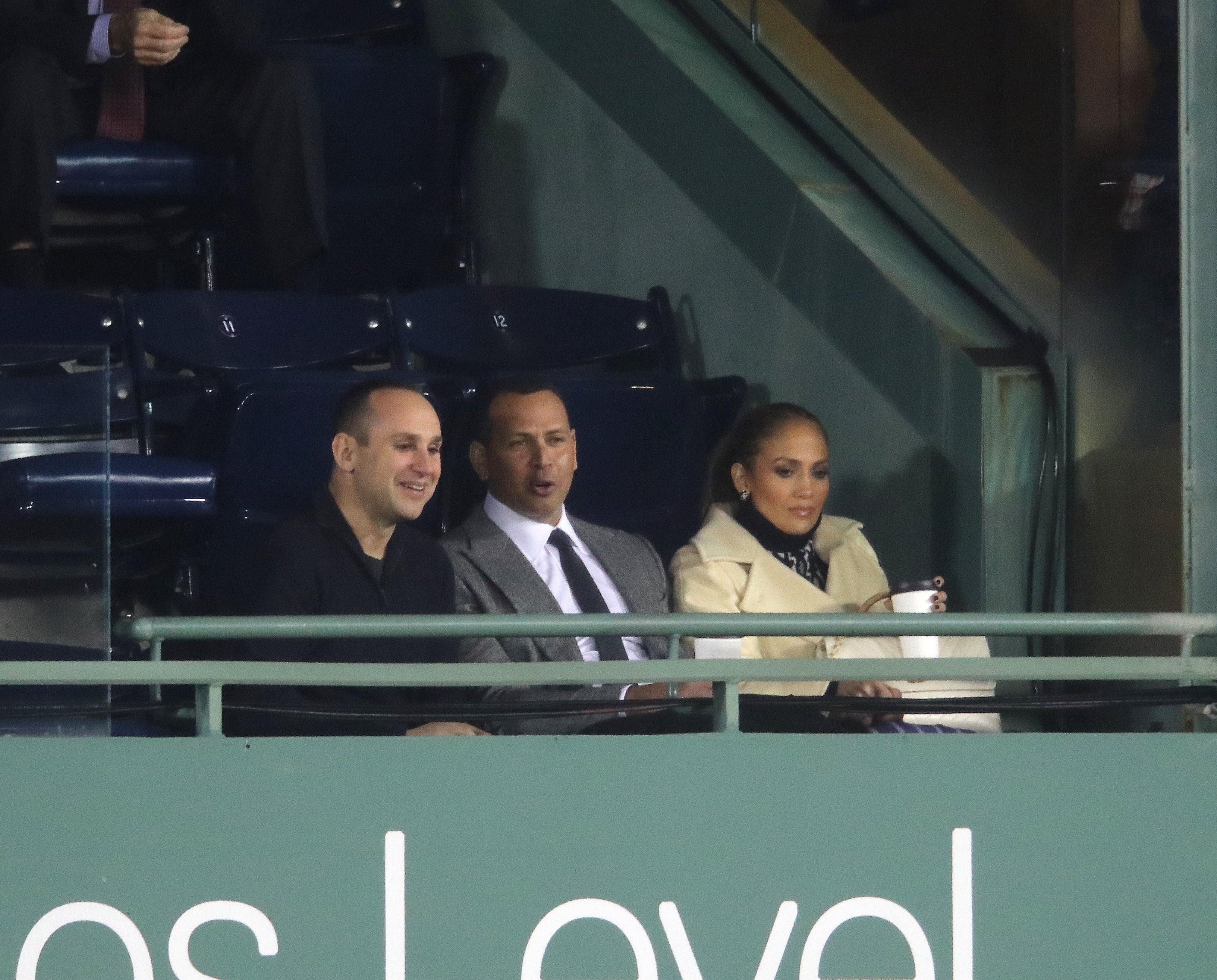 Jennifer Lopez Cuddles Up to Red Sox Mascot at Fenway Park After