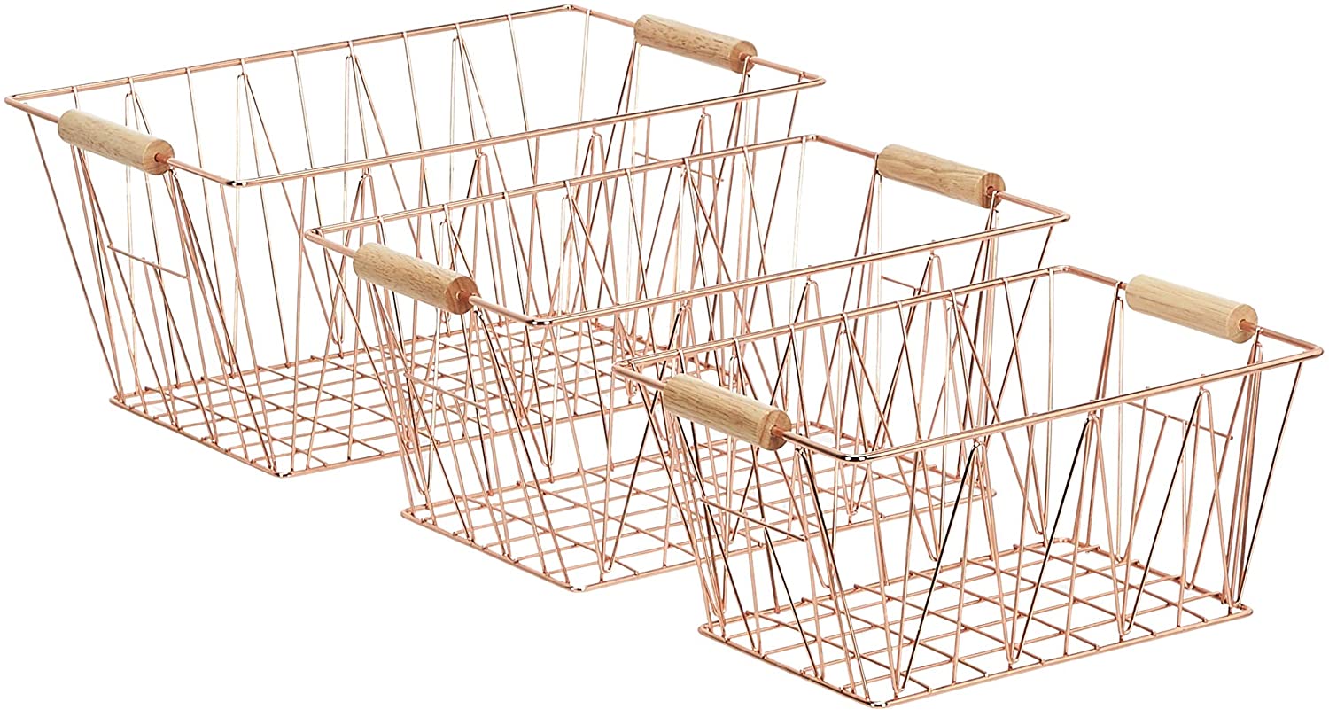 Amazon Basics Wire Storage Baskets, Set of 3