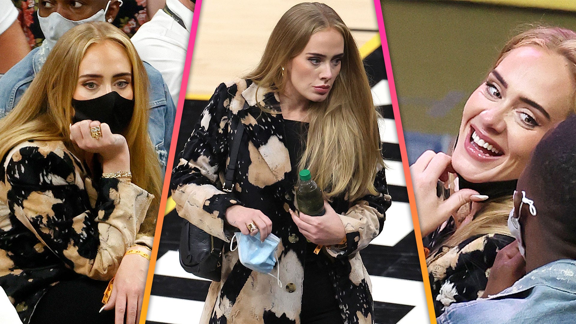 Adele wows in double denim and heels for date night at NBA game