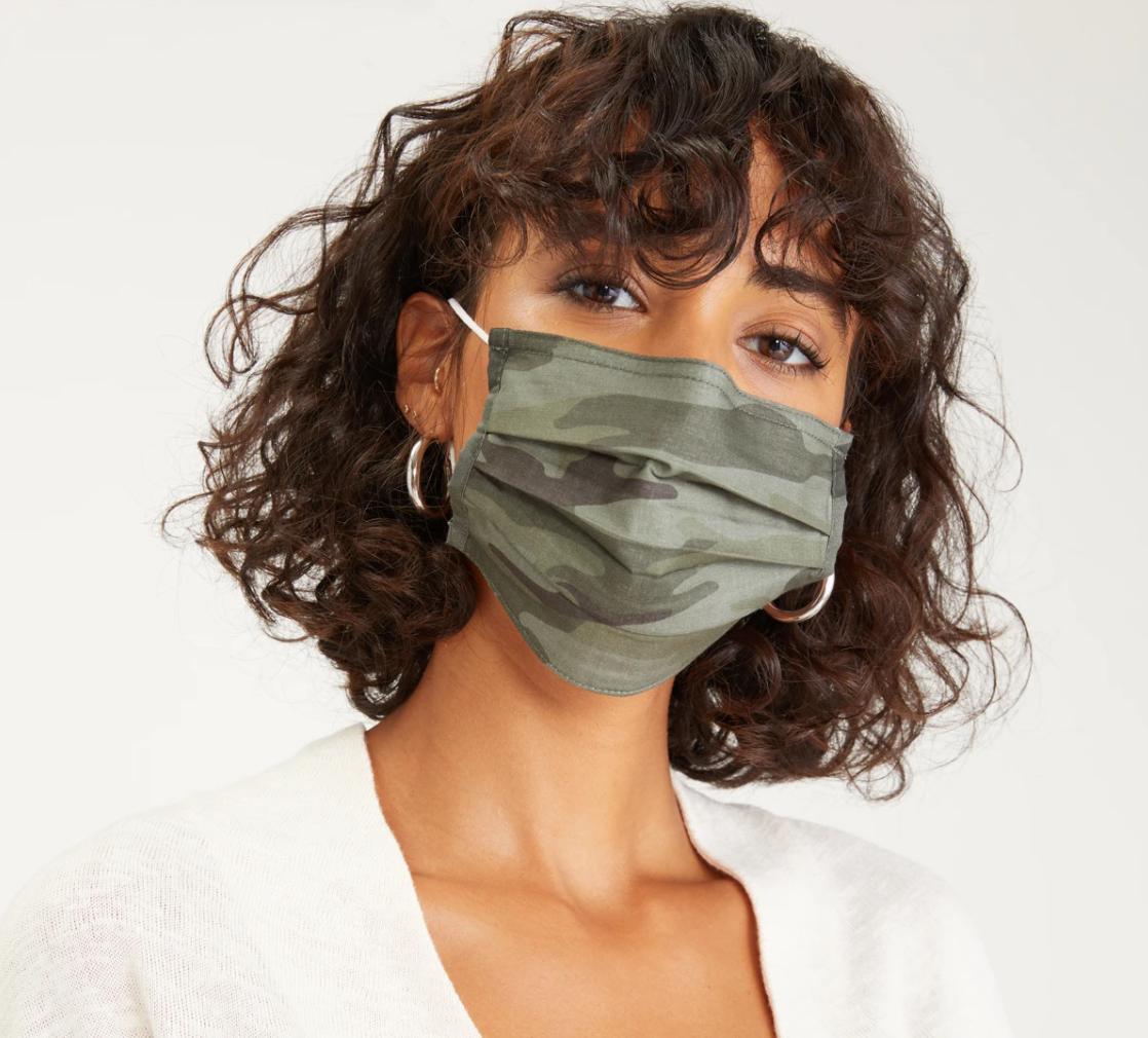 Reusable Face Mask Brown Pattern with Valve Breathing Filter - TDI