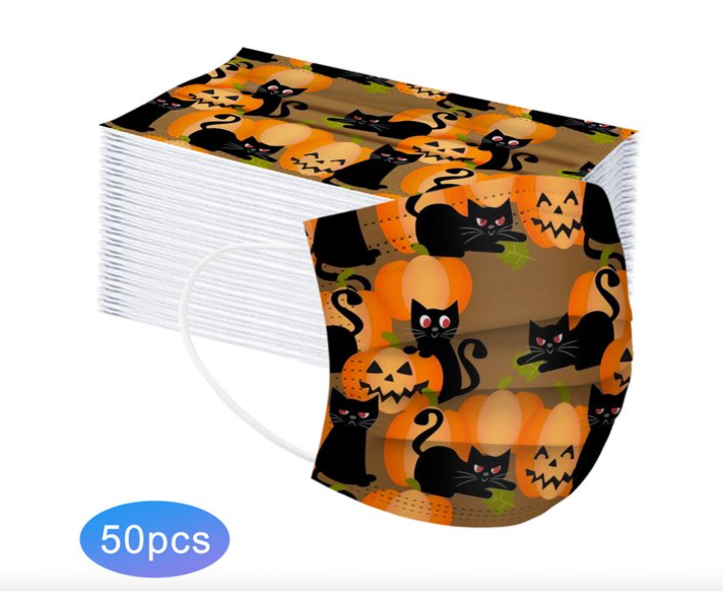 Cbcbtwo Kids 3-Ply Face Mask with Halloween Print