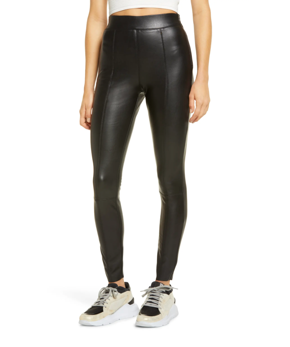 Topshop Sara Faux Leather Skinny Pants