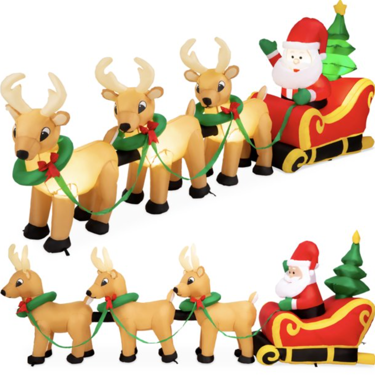 Best Choice Products Lighted Inflatable Christmas Santa Claus