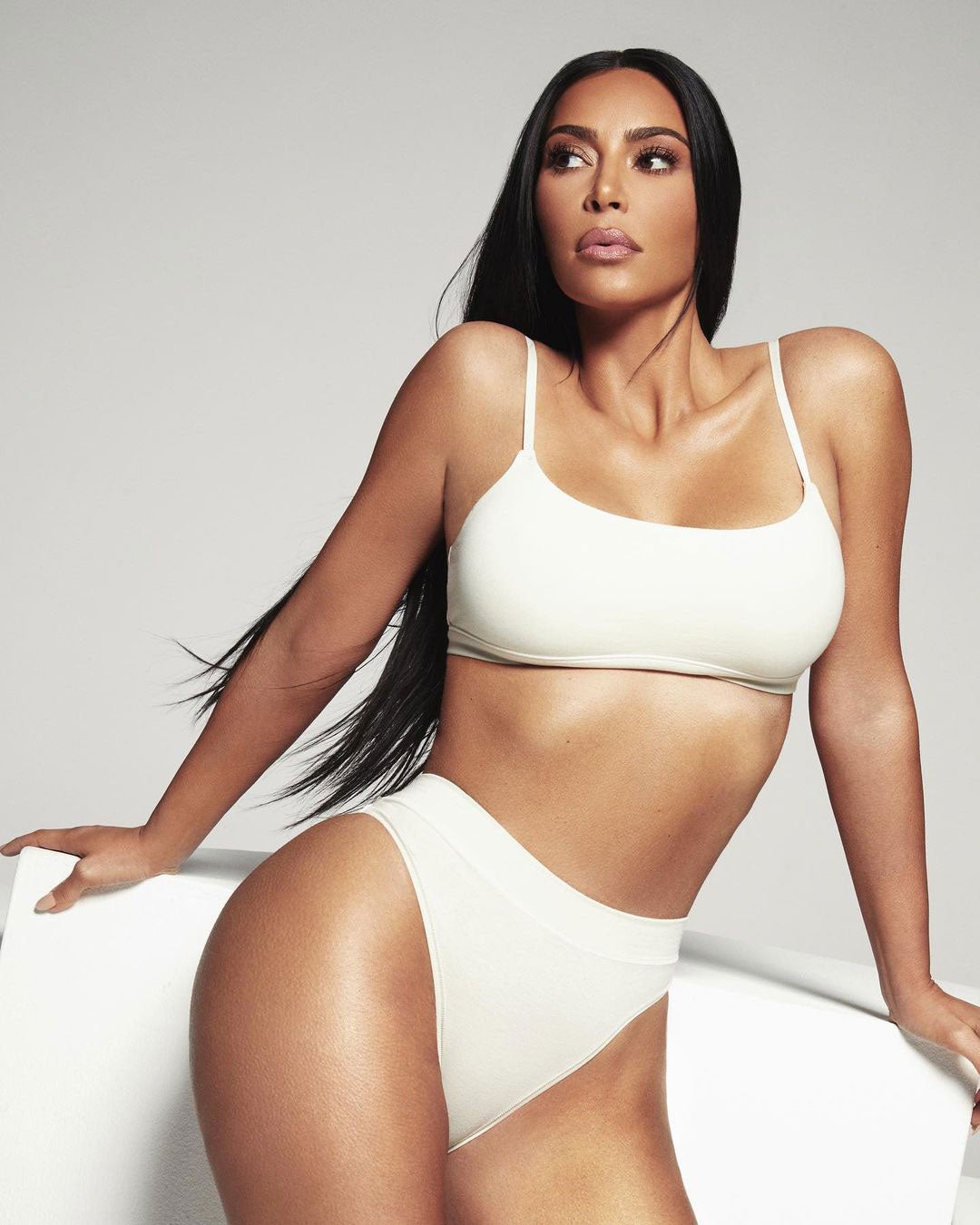SKIMS - Kim Kardashian West wears the Bandeau and Boyshort