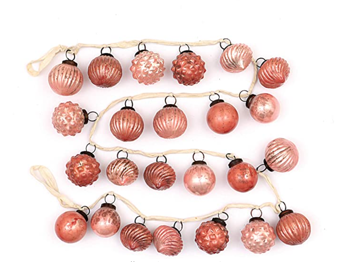 Embossed Mercury Glass Ornament Garland