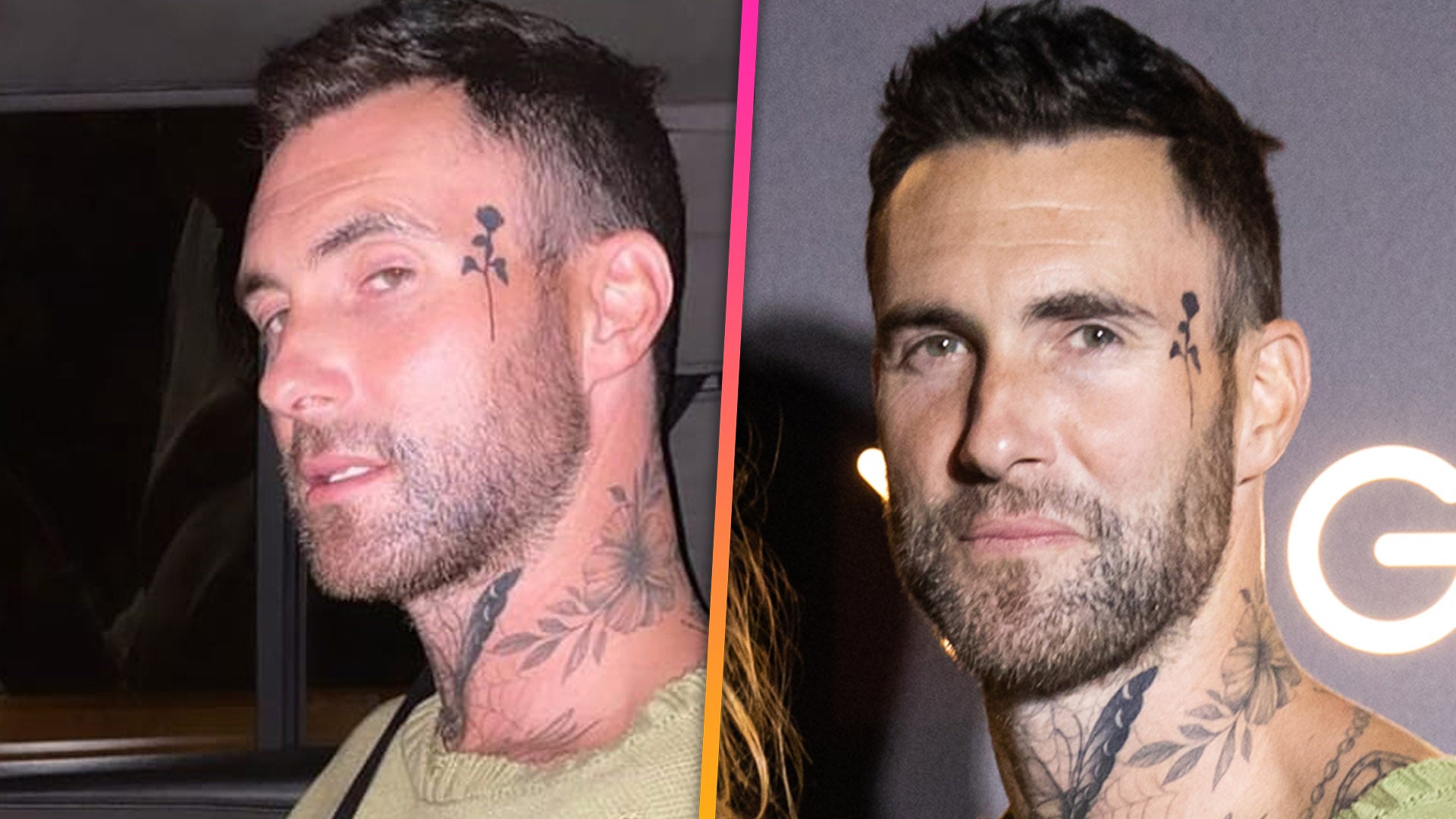 Adam Levine Sets Record Straight on His Face Tattoo  Entertainment Tonight