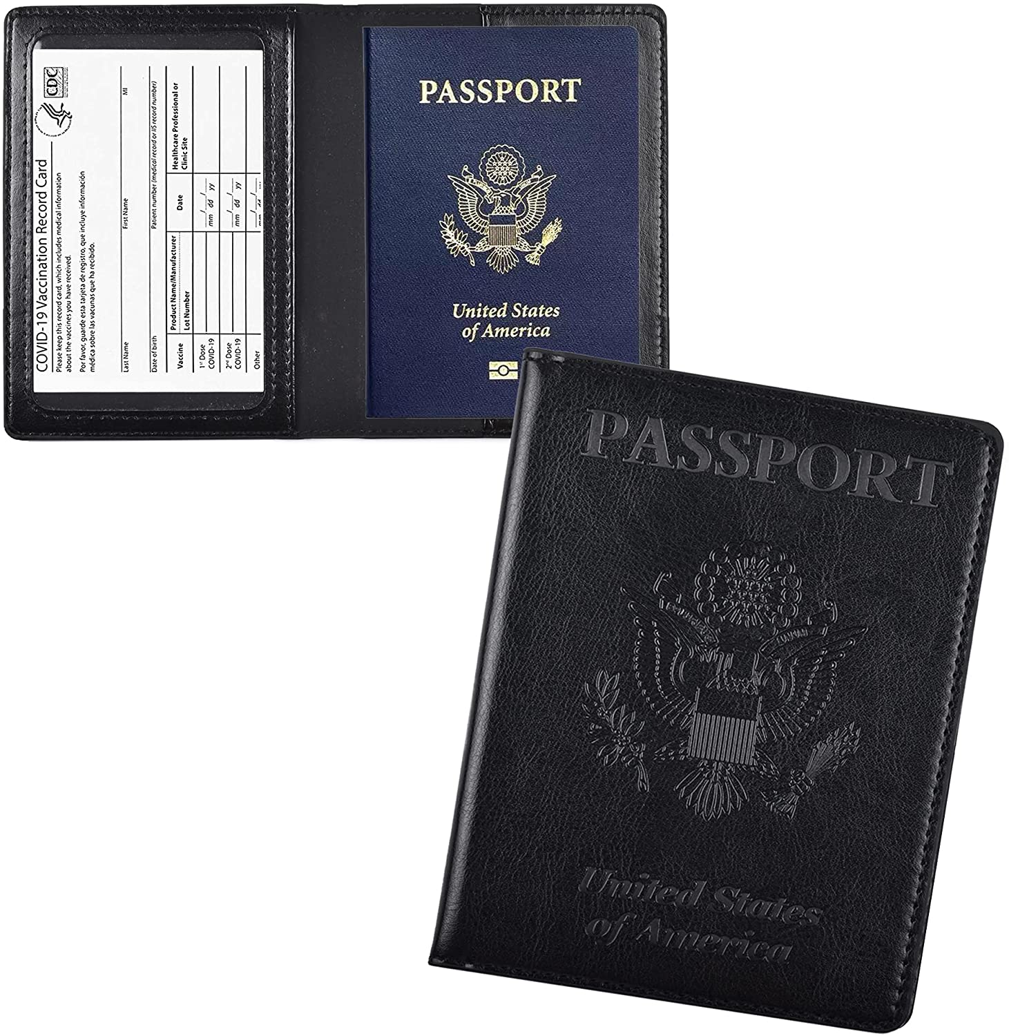 Passport Holder Travel Bag Passport And Vaccine Card Holder Combo