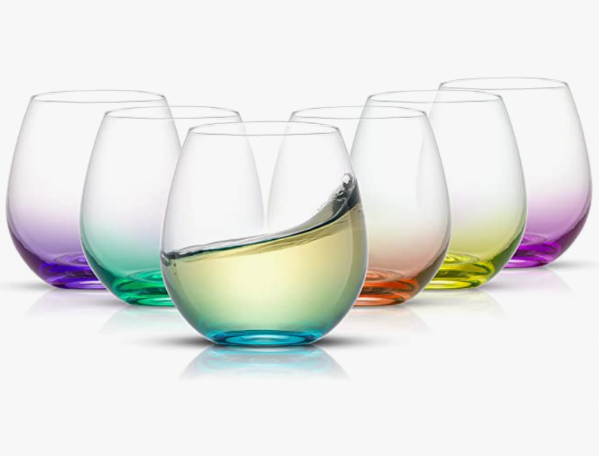 BENETI Stemless Clear Cocktail Glasses, 4-Piece