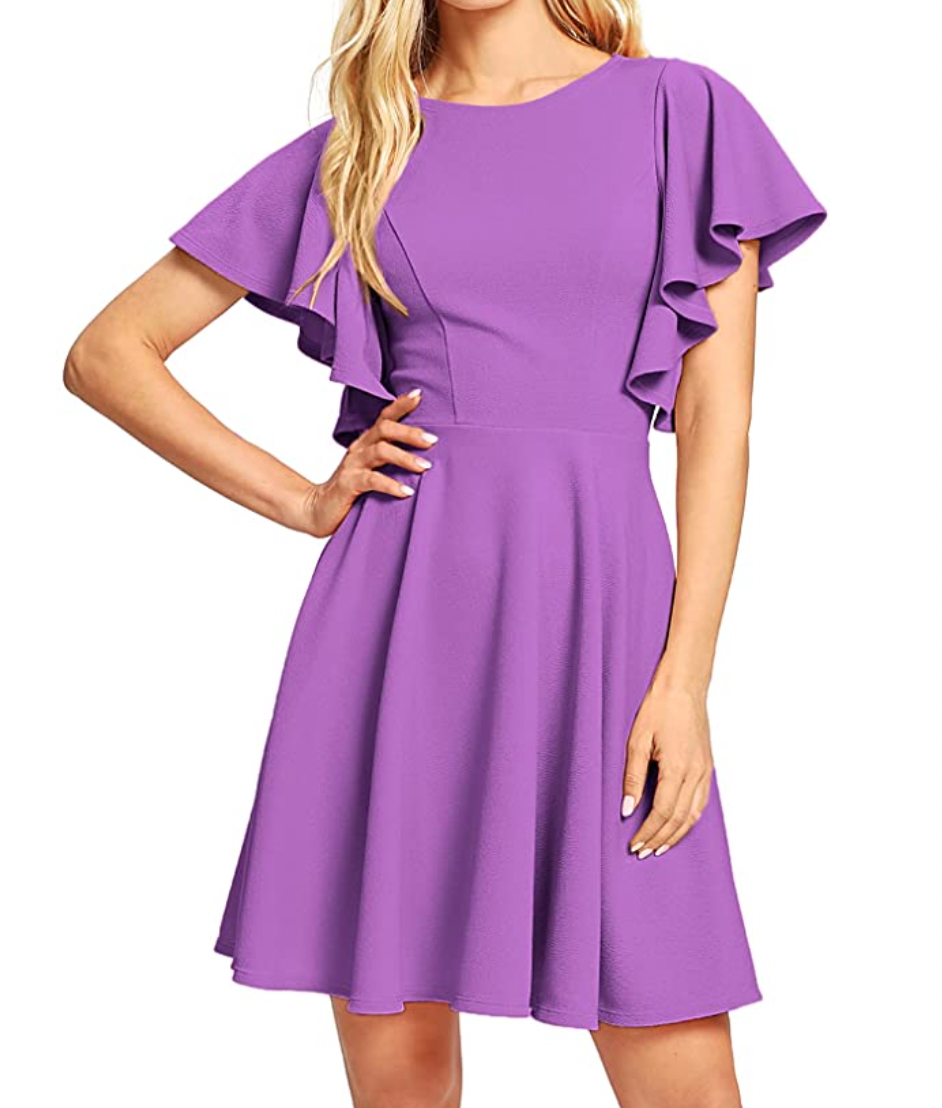 Stretchy A Line Swing Flared Skater Cocktail Party Dress