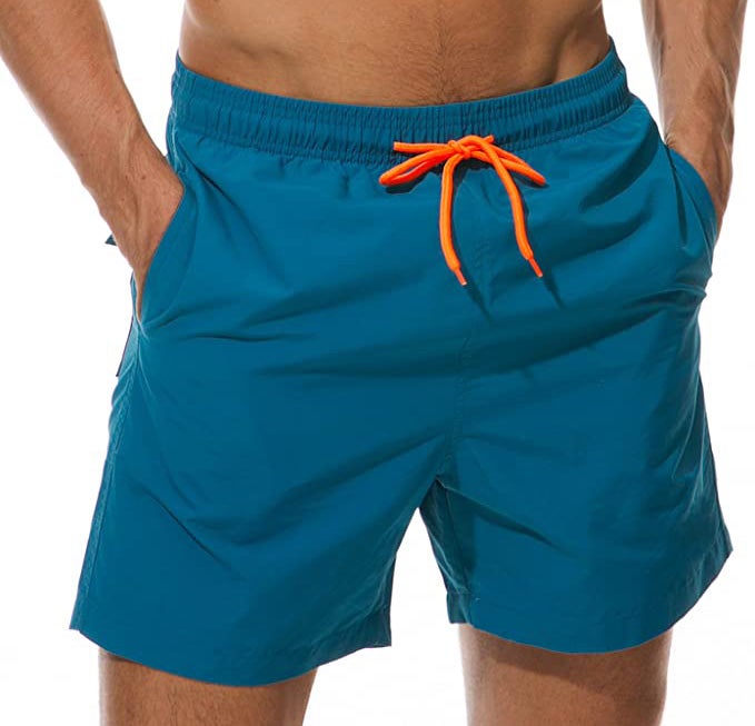 Silkworld Men's Swim Trunks Quick Dry Beach Shorts with Pockets