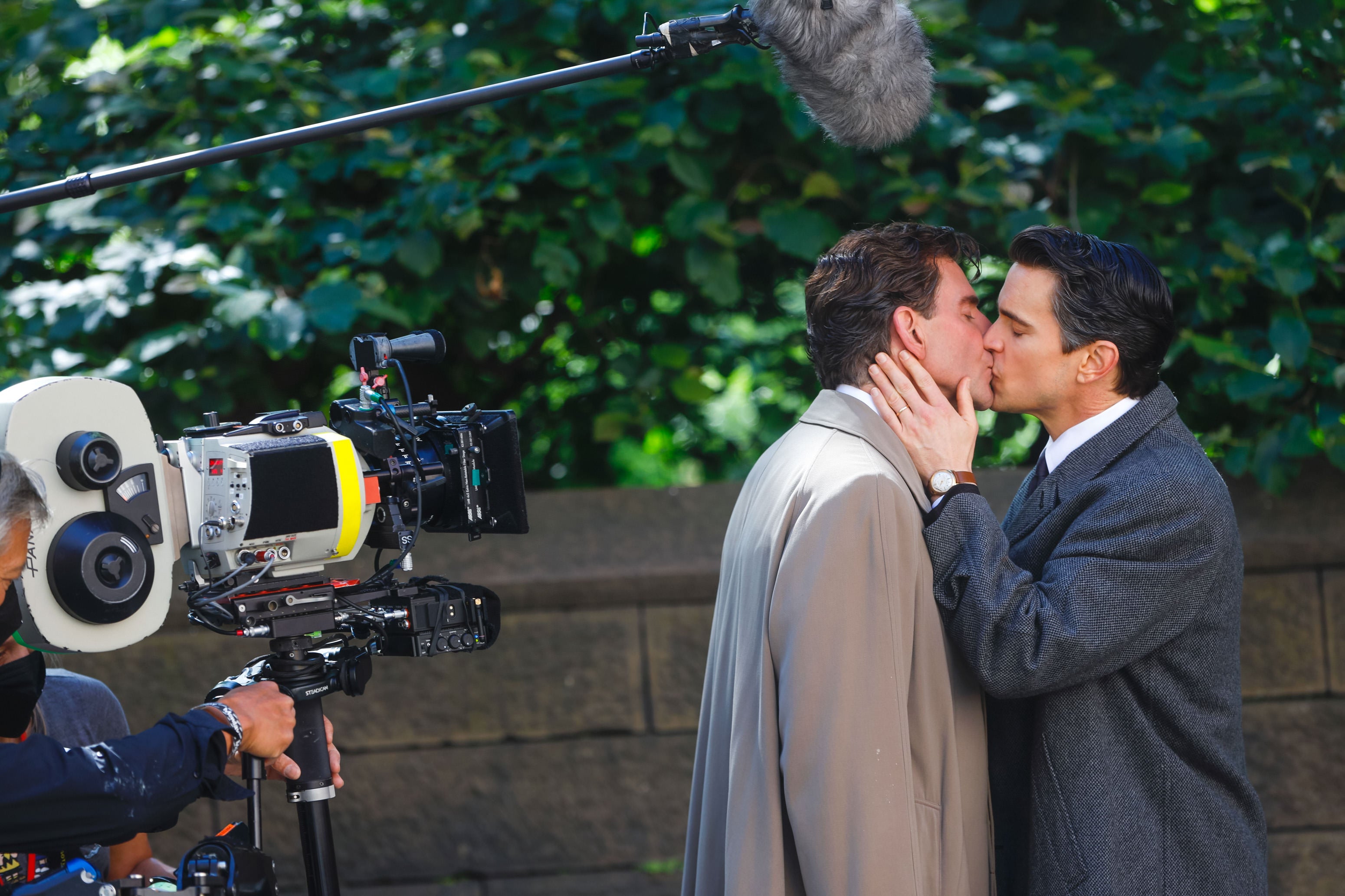 Bradley Cooper, Matt Bomer Kiss on 'Maestro' Set