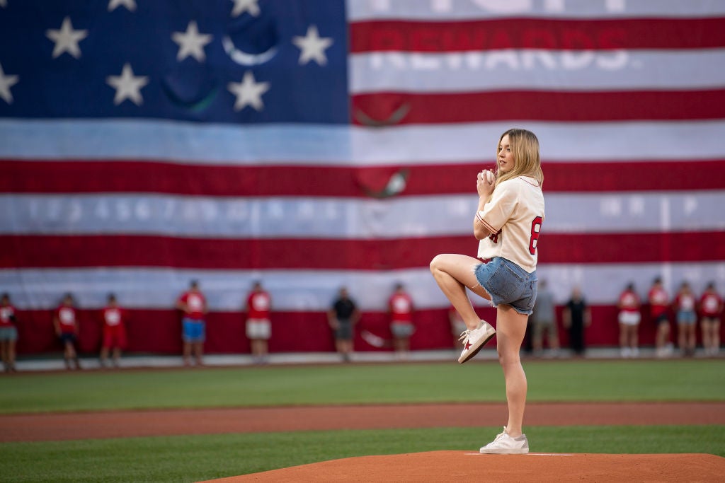 Sydney Sweeney Wore a Cropped Version of a Boston Red Sox Baseball