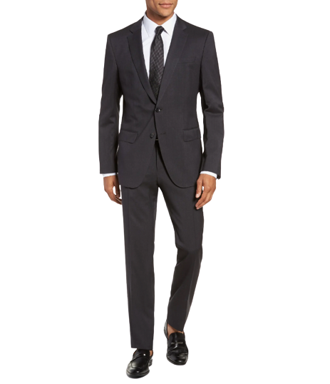 BOSS Genius Trim Fit Solid Wool Suit