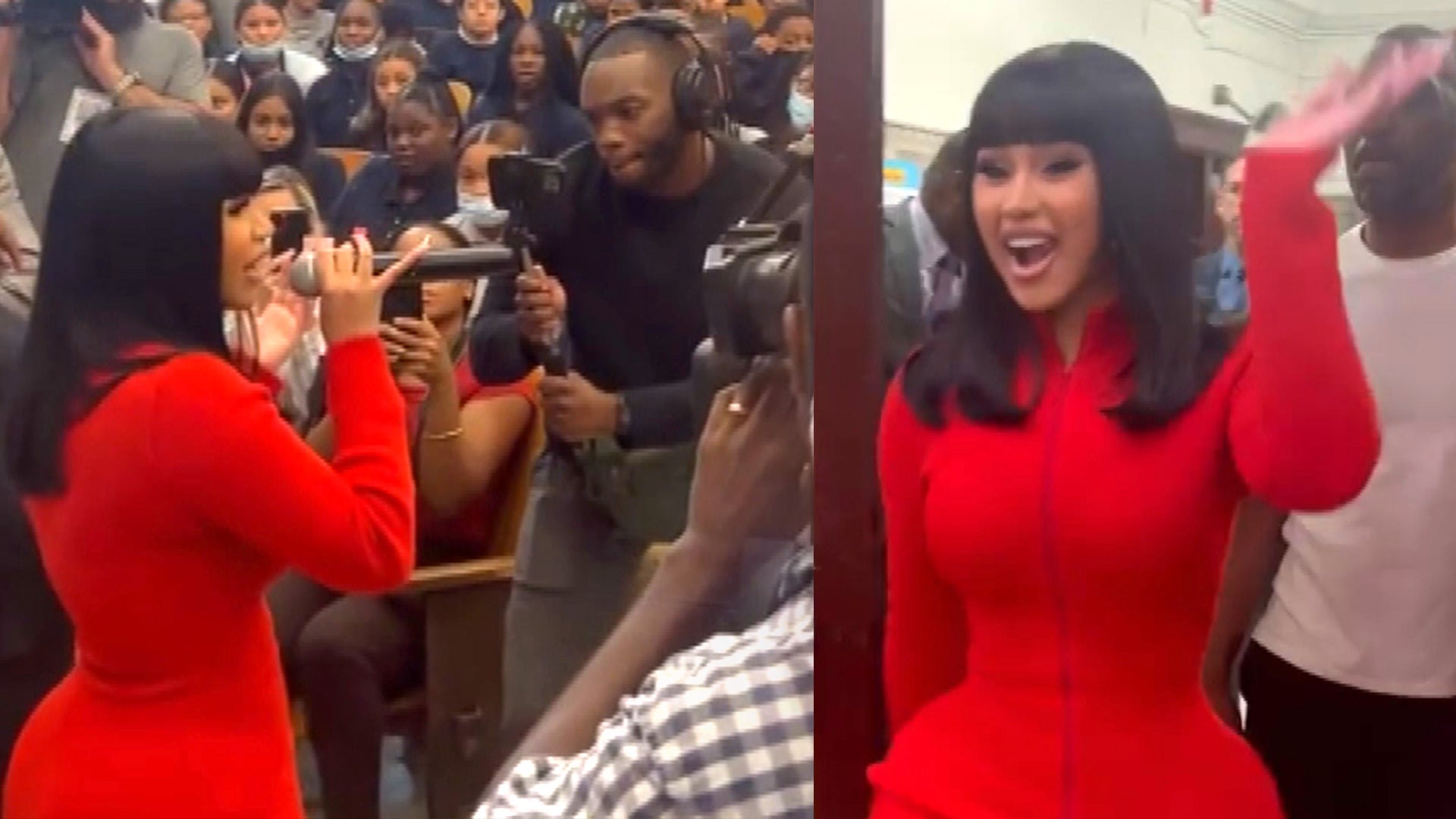 Cardi B Donates $100K to Her School in the Bronx, Surprises Students in  Sweet Moment | Entertainment Tonight
