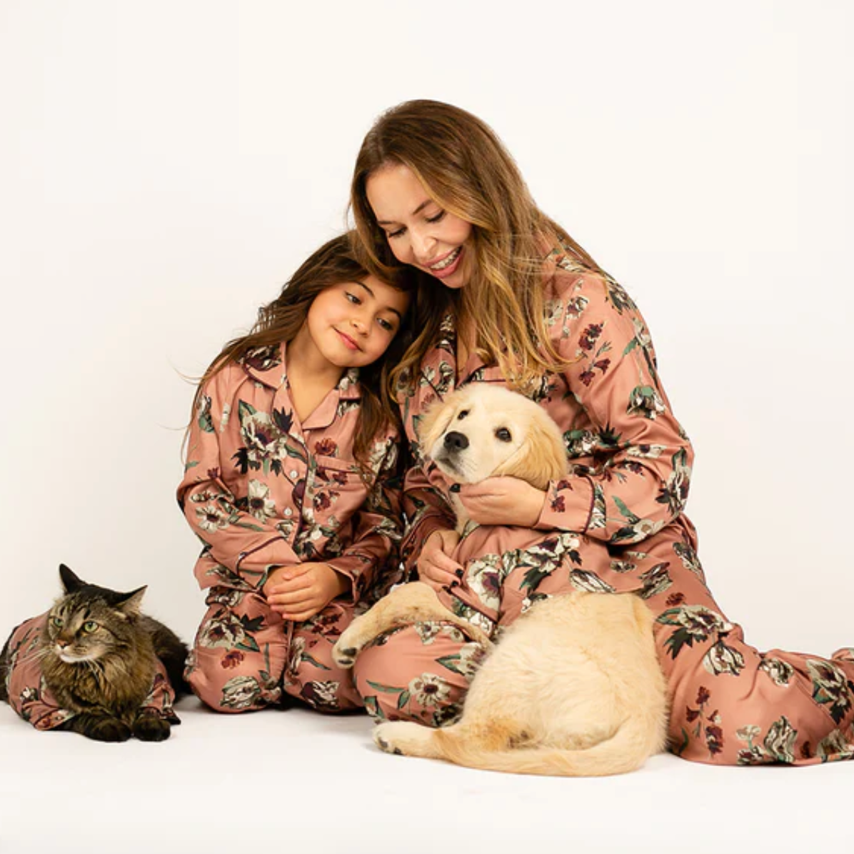 Joyfolie Ruby Pet Pajamas in Off Pink Floral 