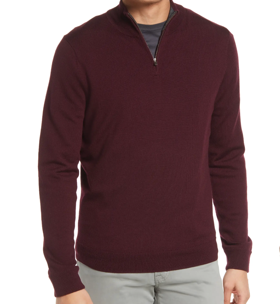 Nordstrom Washable Merino Quarter Zip Sweater